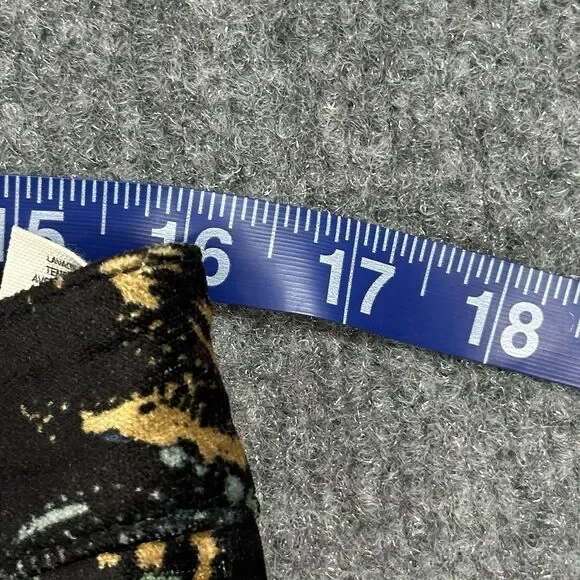 Free People Velvet Skinny Pant 12 Black Floral Print Retro Zip Pockets Mid Rise - Picture 13 of 14